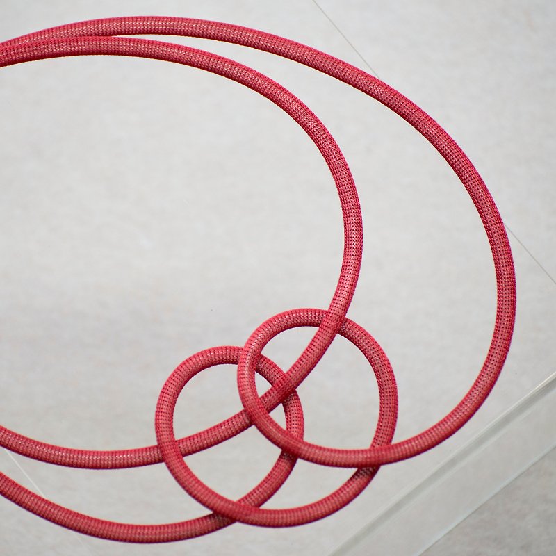 Lussli針織項鍊: 映心 - 暗紅 - 項鍊 - 絲．絹 紅色
