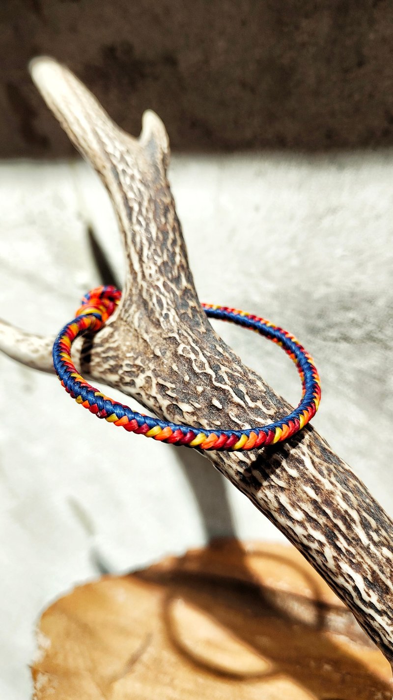 Green Island handmade/lucky rope/braided Wax thread necklace bracelet bracelet/foot rope anklet anklet/customized - Bracelets - Waterproof Material Multicolor