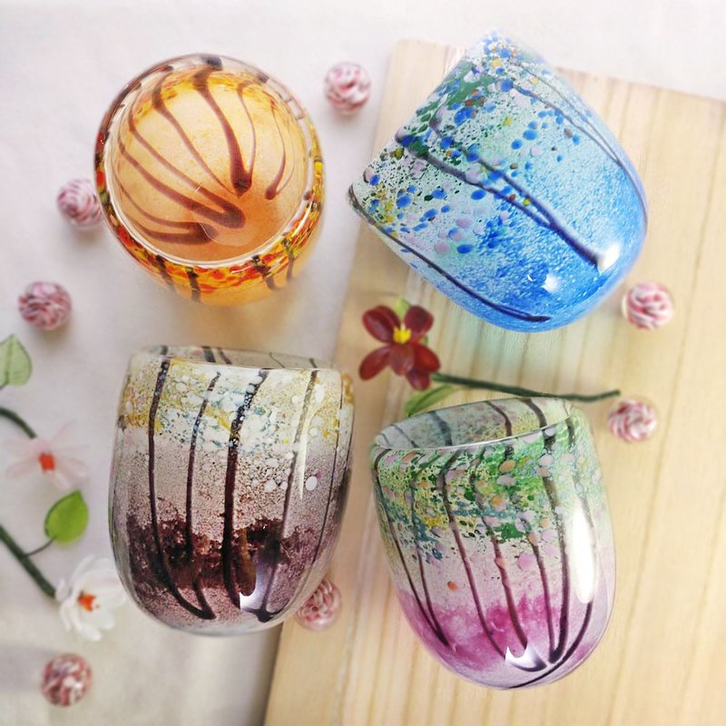 【雙手捧住大自然】日式手工吹製 花語杯/玻璃杯/茶杯 共四款 - 玻璃杯 - 玻璃 