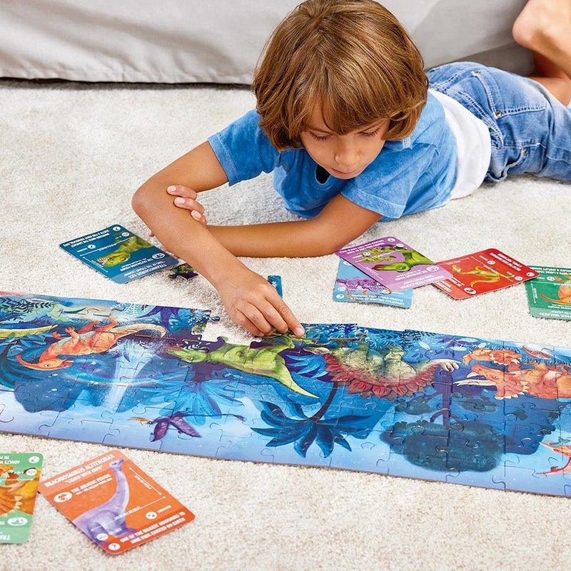 德國Hape 恐龍夜光拼圖 - 嬰幼兒玩具/毛公仔 - 紙 多色