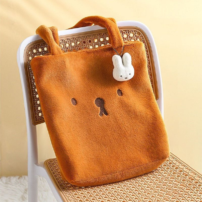 VIPO x MIFFY Plush Bag- Brown(Large) - กระเป๋าแมสเซนเจอร์ - เส้นใยสังเคราะห์ หลากหลายสี