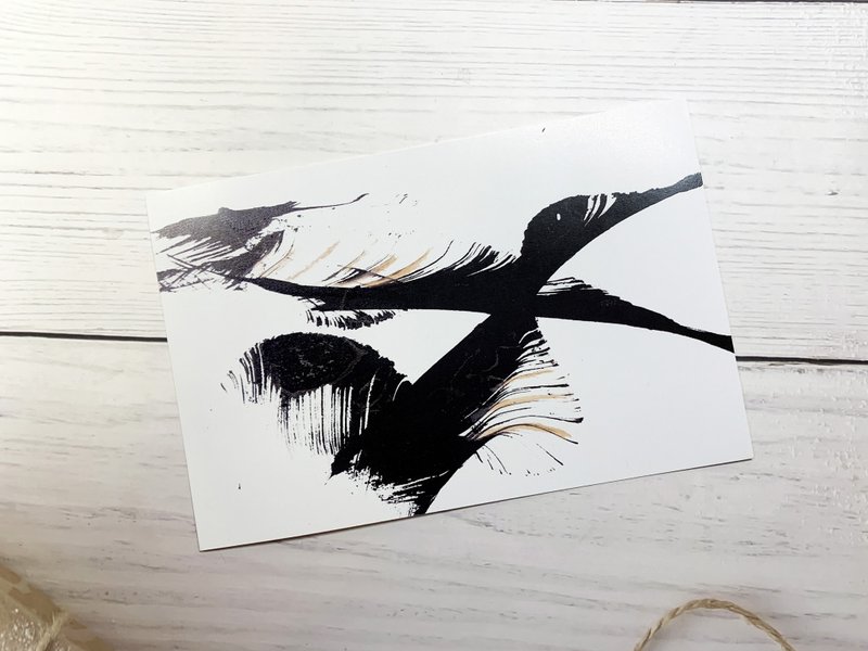 Pull line drawing postcards-the black bird of worries - Cards & Postcards - Paper White