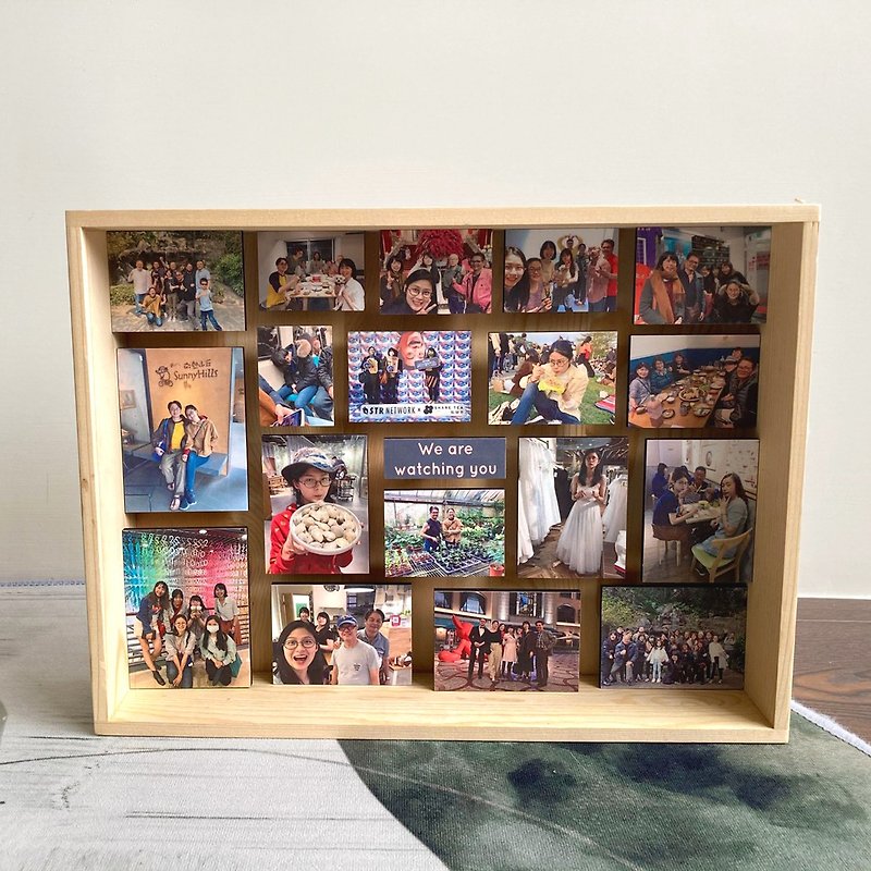 【Customized】  Pieces of Life Box  / Photo frame - Picture Frames - Wood Brown
