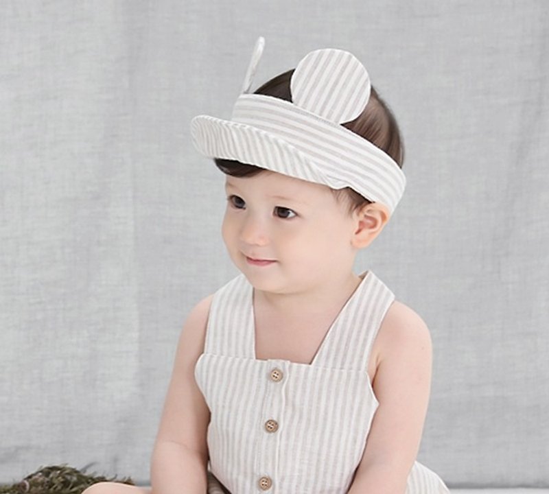 清倉特賣-Happy Prince韓國製 Jerome嬰童清涼遮陽帽 - 嬰兒帽子/髮帶 - 棉．麻 咖啡色
