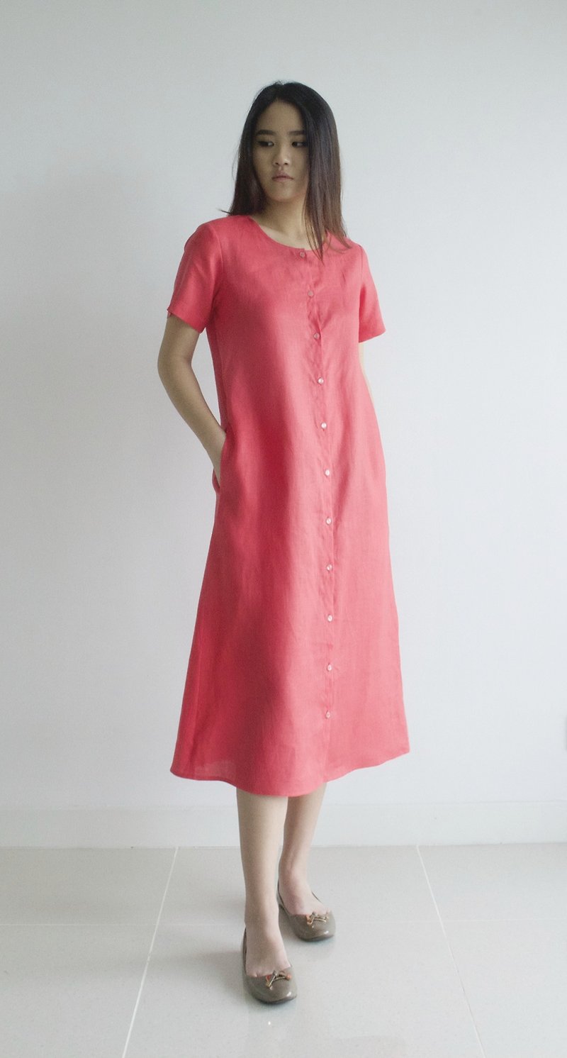 Made to order linen dress / linen clothing / long dress / casual dress E37D - 連身裙 - 亞麻 