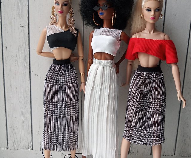 ファッションロイヤリティバービーポピーと同様のサイズの人形のためのフリル人形のスカート