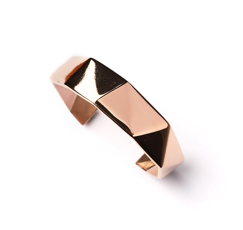 PARADOX II Rose Gold Irregular Bangle - Bracelets - Other Metals Pink