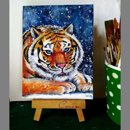 『雪に踊る』 アクリル画 A3サイズ★原画1点物★ caacc5774cbb6fc8a72a8b1471b595