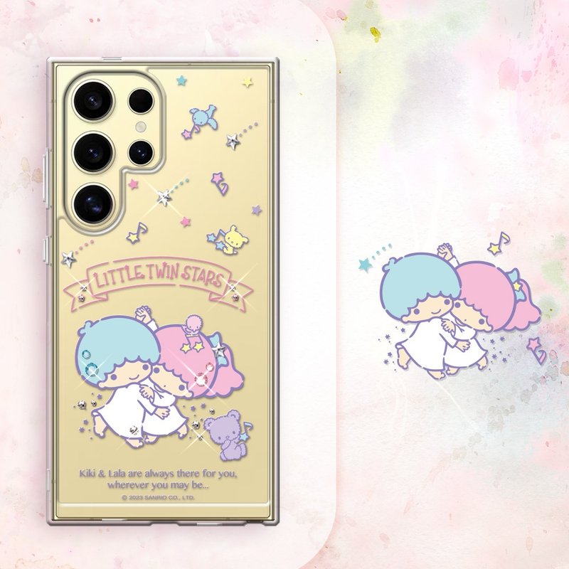 Sanrio Samsung Galaxy S series shockproof dual-material crystal color diamond mobile phone case-Dance Gemini - Phone Cases - Other Materials Multicolor