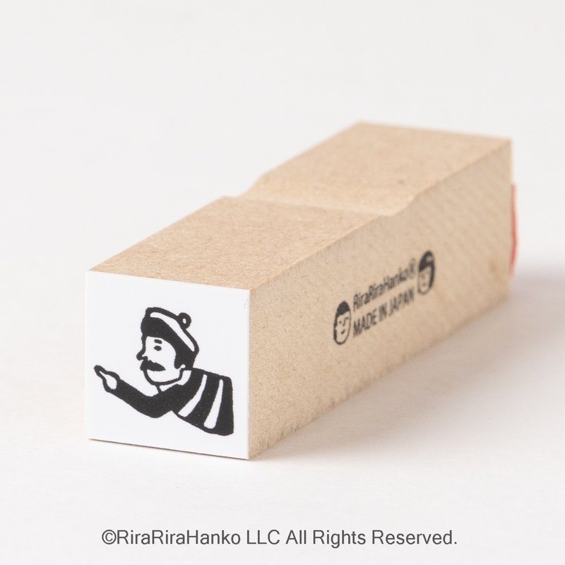 [15mm square] Pointing Freddy mini*rubber stamp*R658 - Stamps & Stamp Pads - Wood 