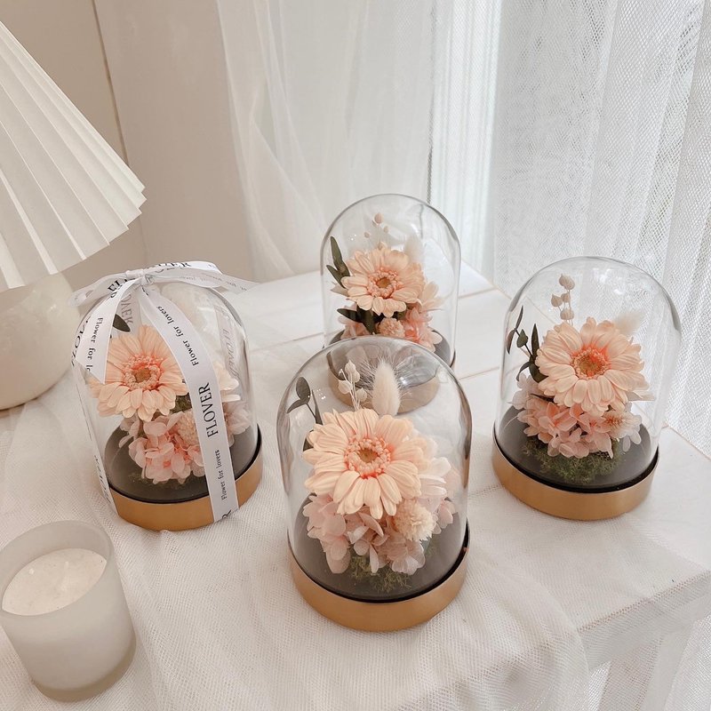 盛夏陽光 永生非洲菊金底玻璃小花盅 - 擺飾/家飾品 - 植物．花 