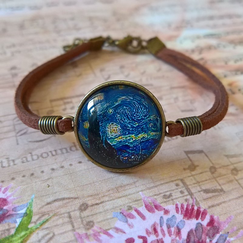 Van Gogh bracelet Starry Night, Van Gogh Art Jewelry, Vincent Van Gogh Jewelry - Bracelets - Other Materials 