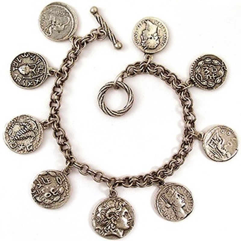 Roman Coins Bracelet - สร้อยข้อมือ - โลหะ สีเงิน
