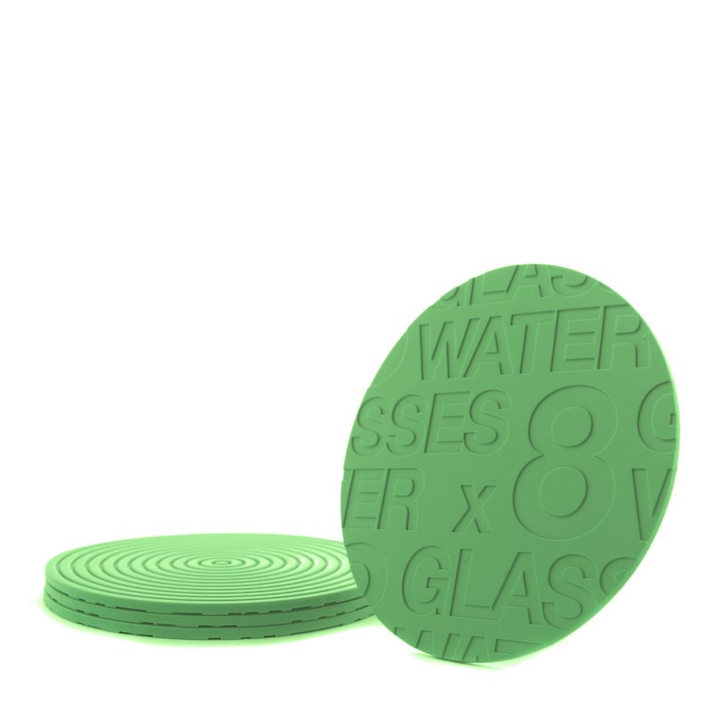 Water x 8 Coaster - Coasters - Silicone Green
