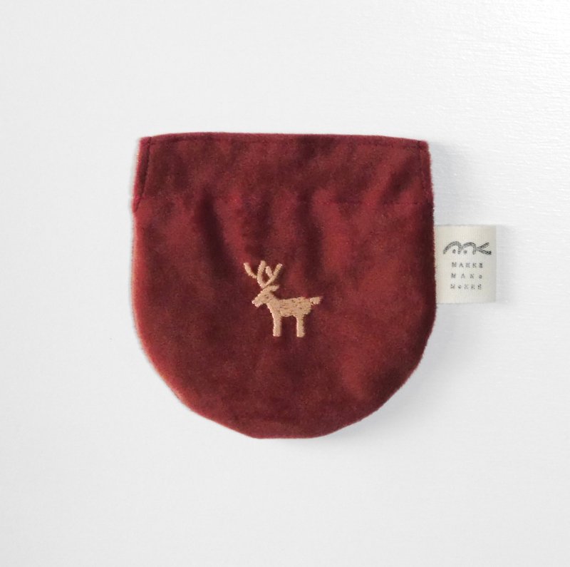 Embroidered suede pouch reindeer - Toiletry Bags & Pouches - Polyester Brown
