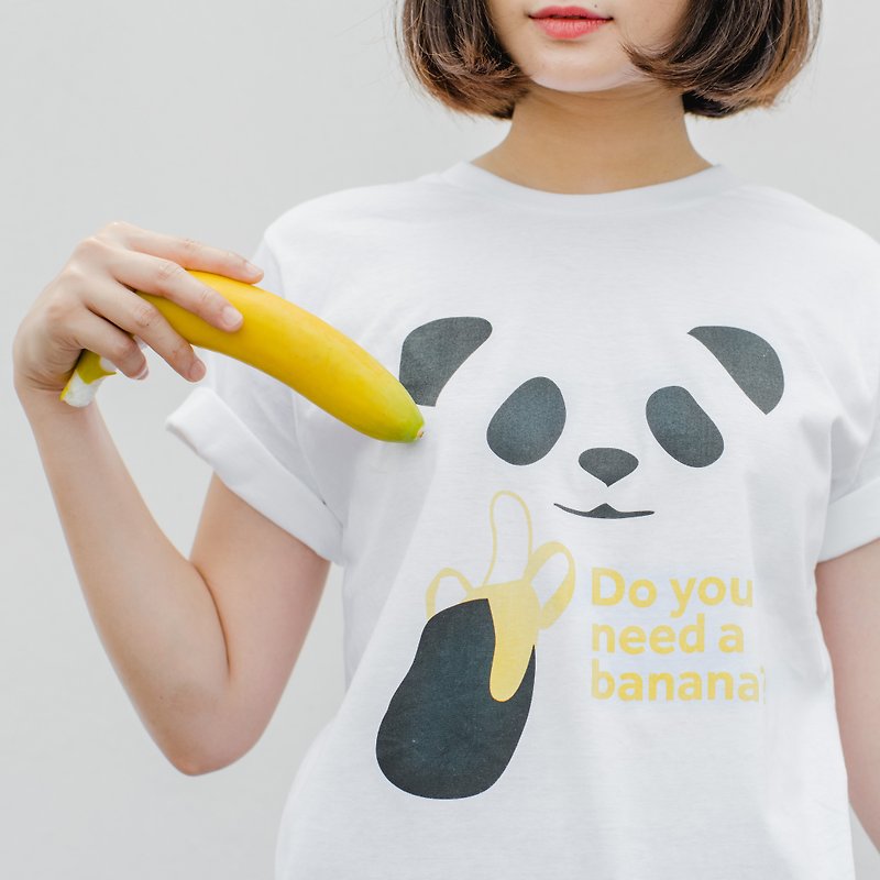 DO YOU NEED A BANANA?, Changeable color t-shirt - 男 T 恤 - 棉．麻 白色
