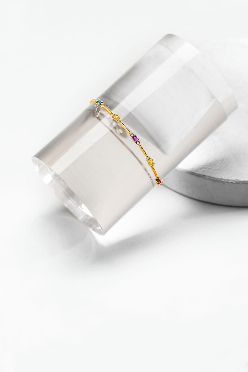 Limited Edition - Carla 18K Solid Gold Bracelet - Bracelets - Semi-Precious Stones Multicolor