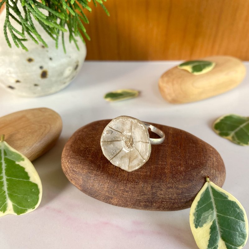 Flower Ring/ Ceramic / jewelry - 戒指 - 陶 白色