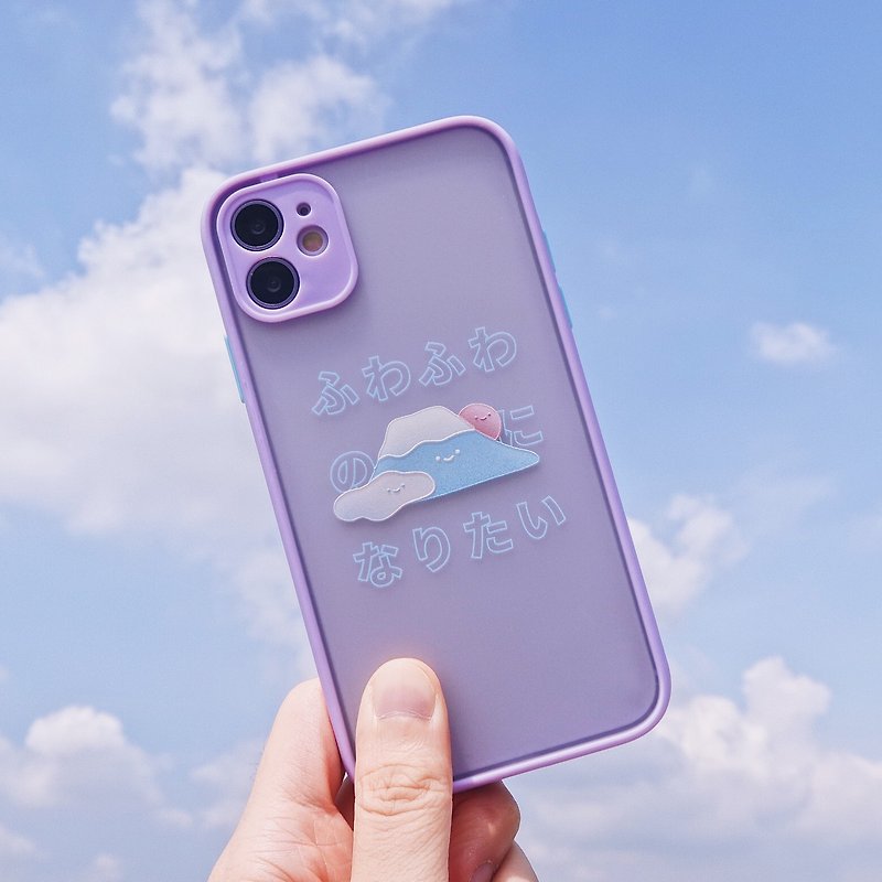 Soft Mt. Fuji-Macaron Shatterproof Case for iphone6~12 mobile phone case - เคส/ซองมือถือ - พลาสติก สีม่วง