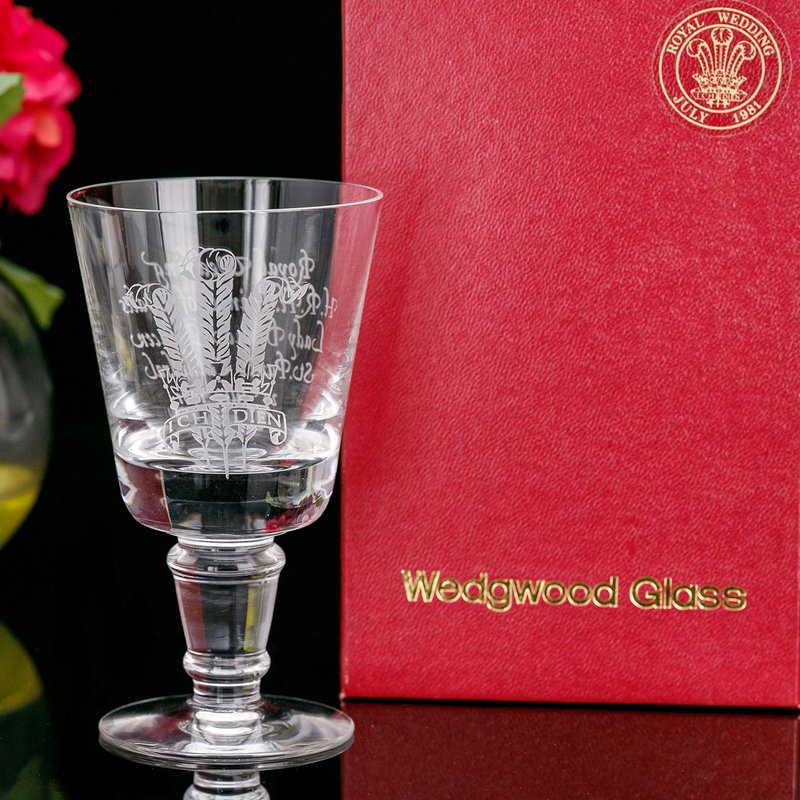 【皇家婚禮紀念】Wedgwood 1981查爾斯王 黛安娜婚禮手工水晶酒杯 - 酒杯/酒器 - 玻璃 