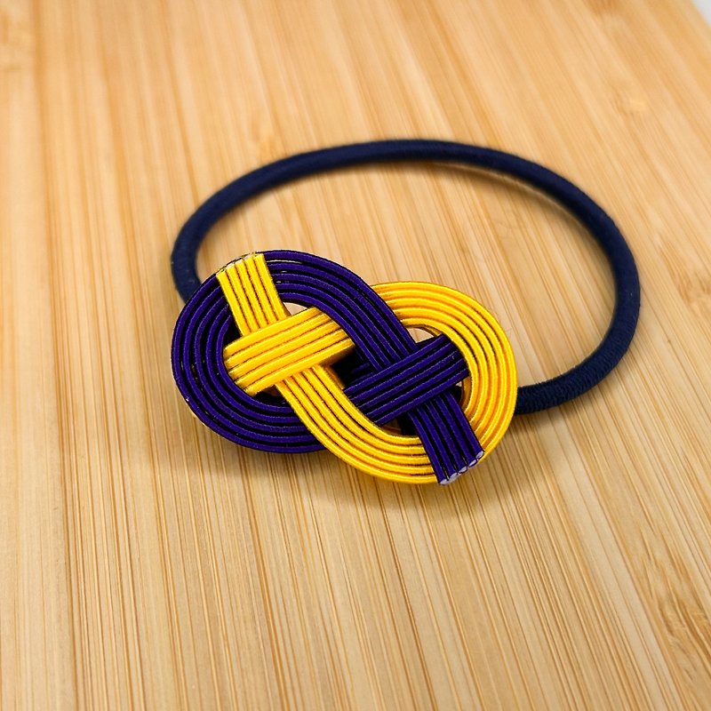 [Mizuhiki] Hugging Awaji knot [Hair tie] [Rubber band] [Muffler closure] [Purple] [Yellow] - เครื่องประดับผม - กระดาษ สีม่วง