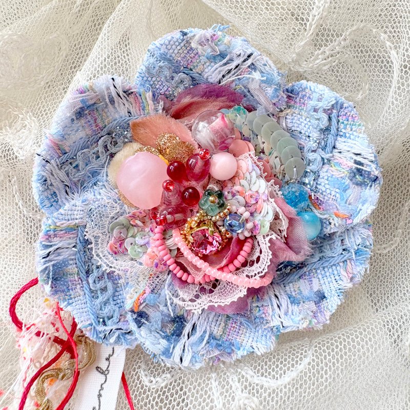 胸花 胸針 No.69　手作飾品 - 胸針 - 棉．麻 
