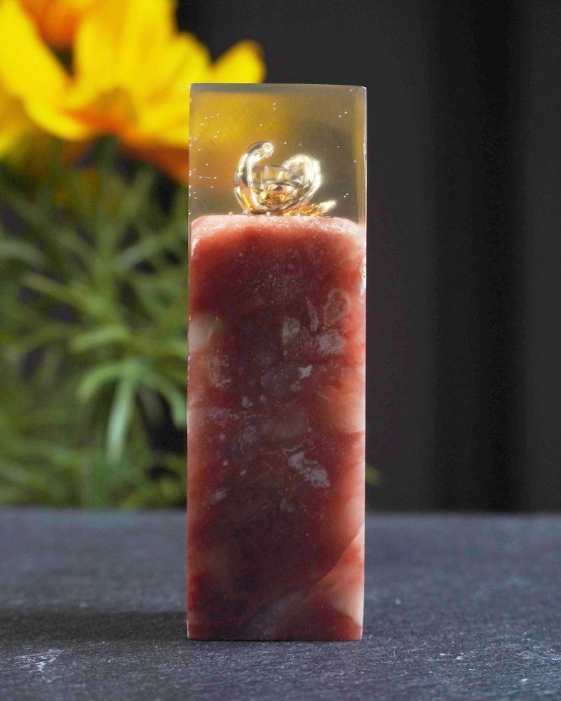 客製化手工印章-|金蛇愛心樹酯印章 1.9x1.9 CM|篆刻印章 - 印章/印台 - 石頭 