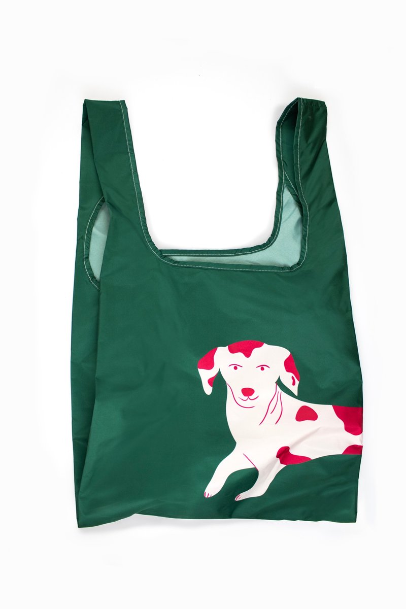 British Kind Bag-Environmentally Friendly Storage Shopping Bag-Mid-Dandian Dog - Handbags & Totes - Waterproof Material Green