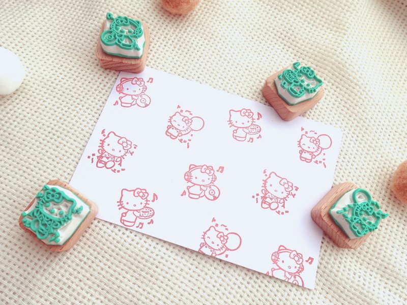 姊妹品牌 Fatto a Mano x  Sanrio HK正版嘉年華迷你印章4 粒裝 - 印章/印台 - 橡膠 綠色