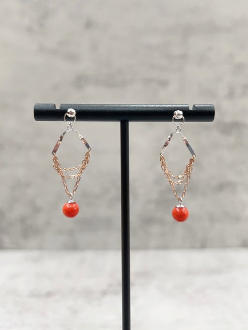 18Kゴールド　天然珊瑚　枝 ピアス アクセサリー 500x0.jpg