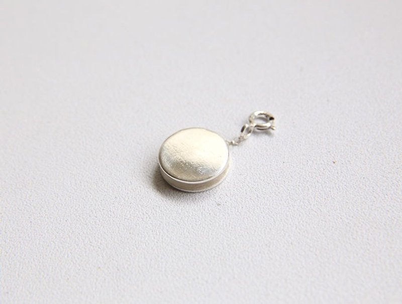 Ni.kou sterling silver double round pendant (customizable knock) - สร้อยคอ - โลหะ 