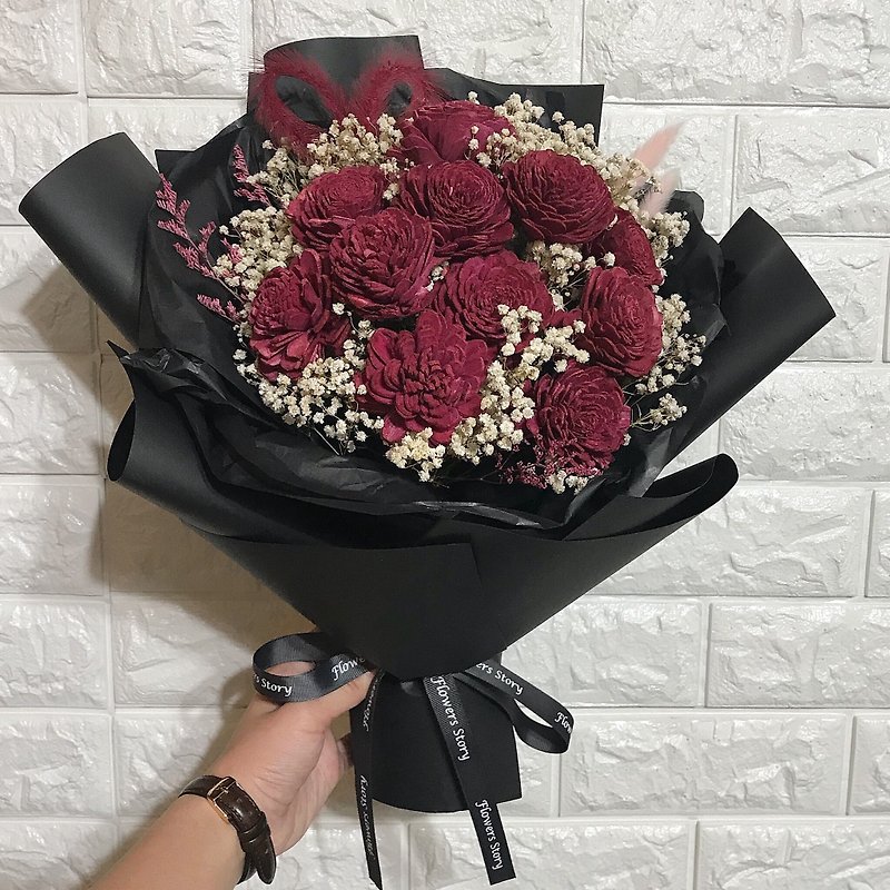 Big bunch of love wine red bouquet - limited post - ช่อดอกไม้แห้ง - พืช/ดอกไม้ 