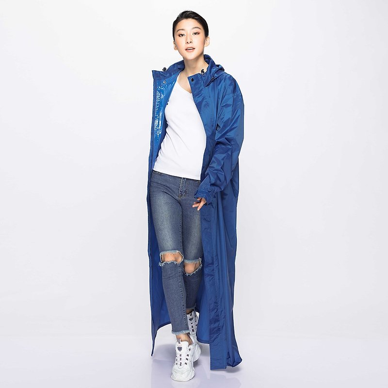 (Sold Out)【MORR】Dimensional Front Open Raincoat _PVC Version _ Celadon Blue - Umbrellas & Rain Gear - Polyester Blue