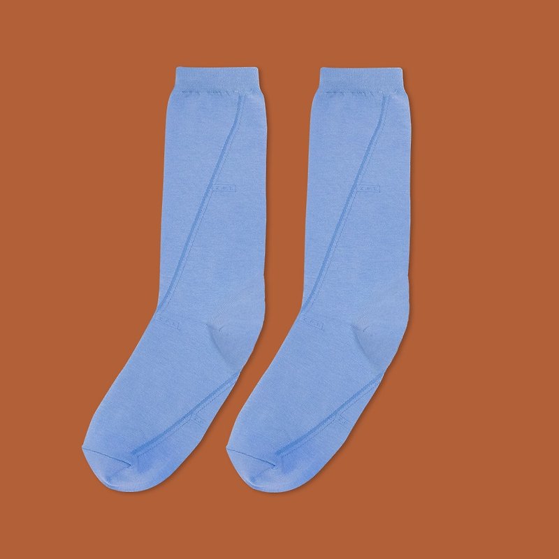 Zhongtong-plain color-light blue - Socks - Cotton & Hemp Blue