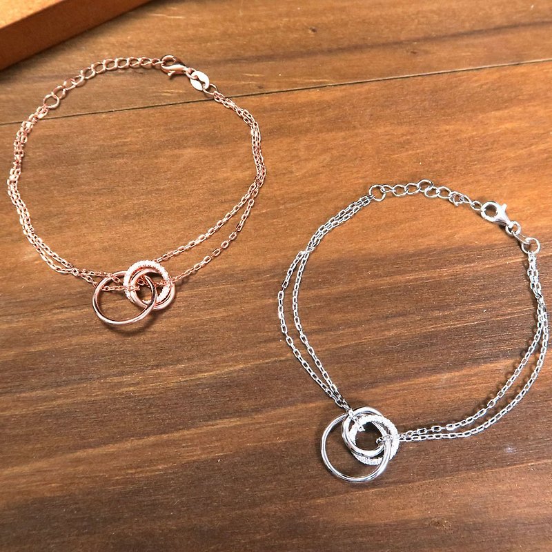 Ring of the day sterling silver bracelet (2 colors optional - white gold / rose gold) - Bracelets - Sterling Silver Silver