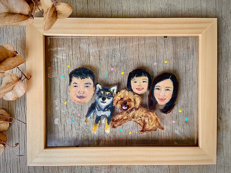 Family portrait, like pets, painted - Other - Plastic Multicolor