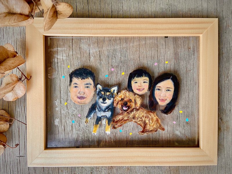 Family portrait, like pets, painted - Other - Plastic Multicolor