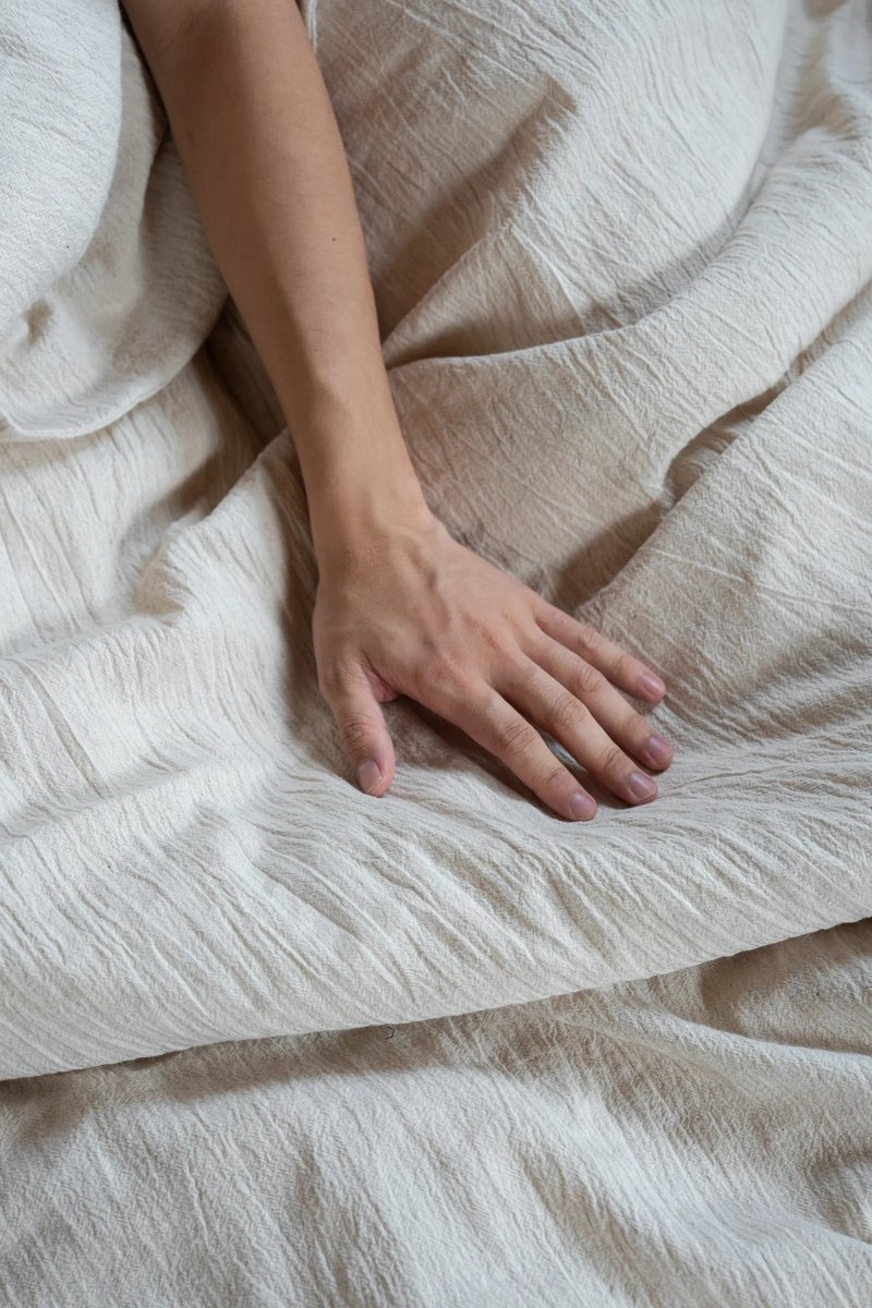 NEW 預購100%大麻樂眠蓋罩式床包//客製化尺寸 - 寢具/床包 - 棉．麻 白色