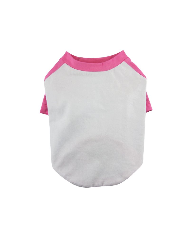 Pink Raglan Sleeves 95Cotton/5Spandex Jersey Dog Tee, Dog Apparel - Clothing & Accessories - Other Materials Pink