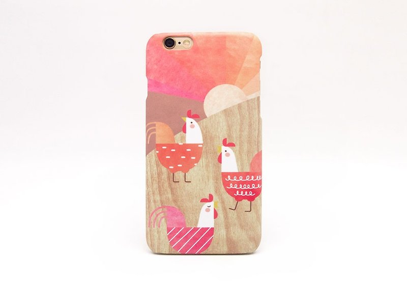 Geometric Chicken / Rooster iPhone case 手機殼 เคสไก่กุ๊กๆ - Phone Cases - Plastic Red