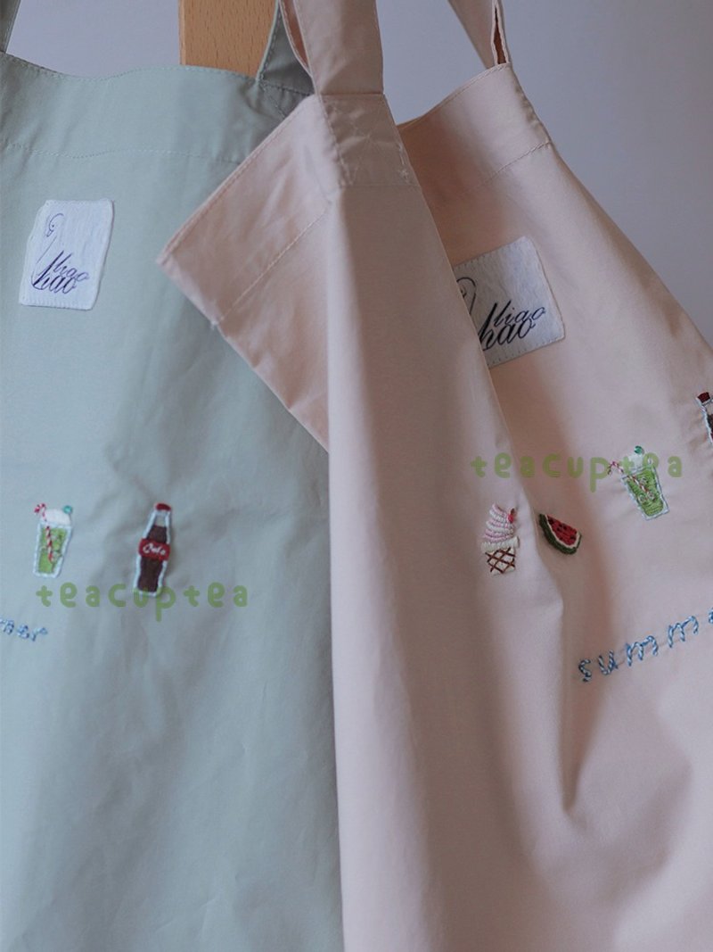 手工刺繡托特布袋製作材料包 diy刺繡製作材料包 - 編織/刺繡/羊毛氈/縫紉 - 棉．麻 多色
