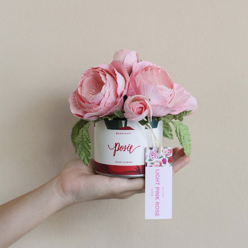 GS107：花の香水瓶、小さな花、淡いピンクのローズ・クィーン。 - アロマ・線香 - 紙 ピンク