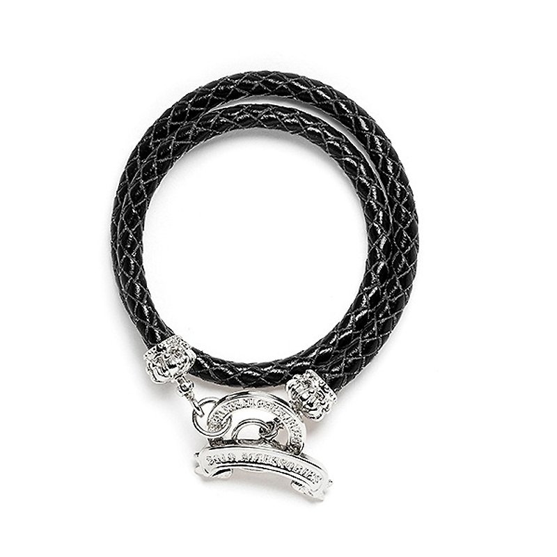 Crown reel Leather bracelet Crown Reel Weave Leather Bracelet - สร้อยข้อมือ - โลหะ 