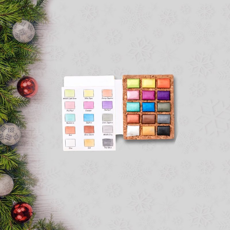 Viviva Cork Pans - 15 Metallic Watercolors, Light Fast & Eco Friendly - อื่นๆ - ไม้ก๊อก 