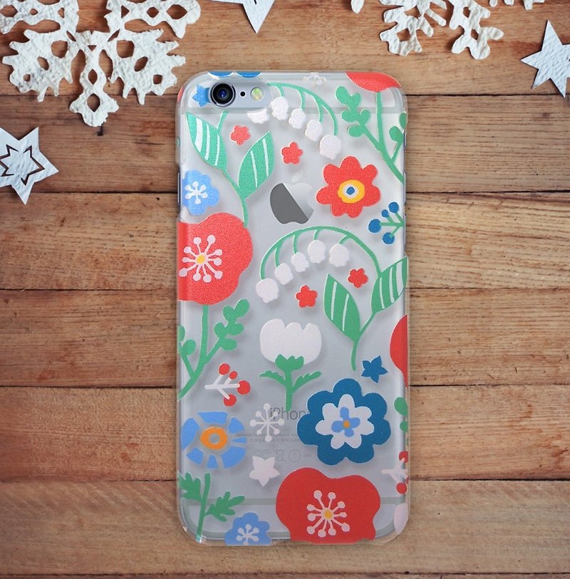 【Clear iPhonePlus case】Vivid Flowers - Phone Cases - Plastic Transparent
