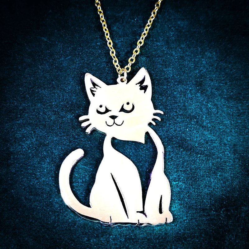Cute cat pendant  : Amore Accessories - 項鍊 - 銅/黃銅 銀色