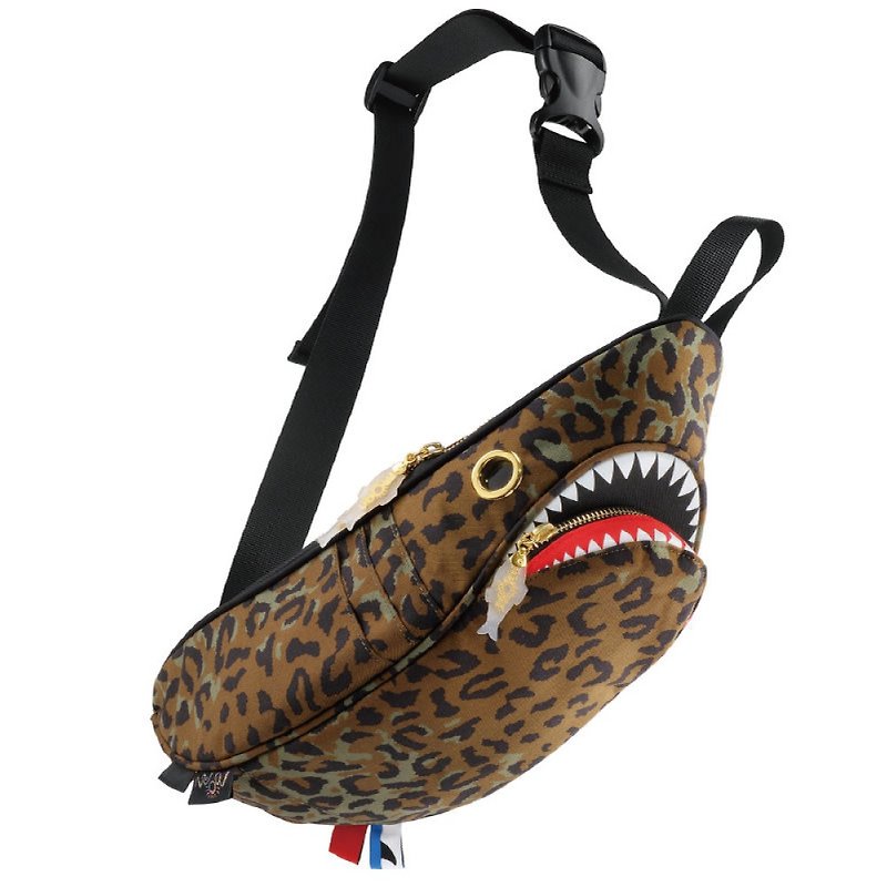 Morn Creations Genuine Shark Waist Bag Leopard Print (SK-410-LC) - Messenger Bags & Sling Bags - Other Materials Multicolor