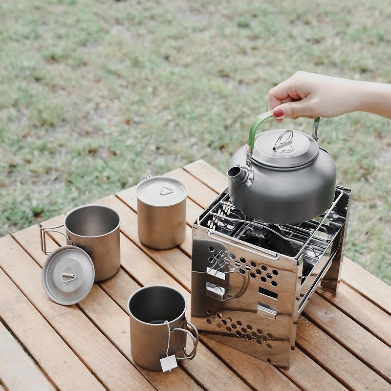 HaoO camping outdoor pot set - Camping Gear & Picnic Sets - Other Metals Silver