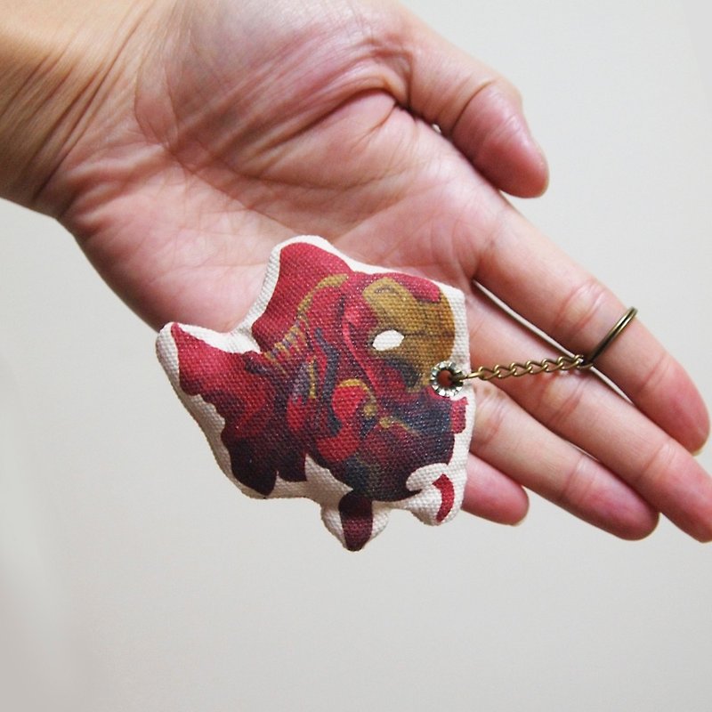 鋼鐵魚 iron fish 吊飾 鑰匙圈 手機吊飾 - 鑰匙圈/鑰匙包 - 棉．麻 紅色
