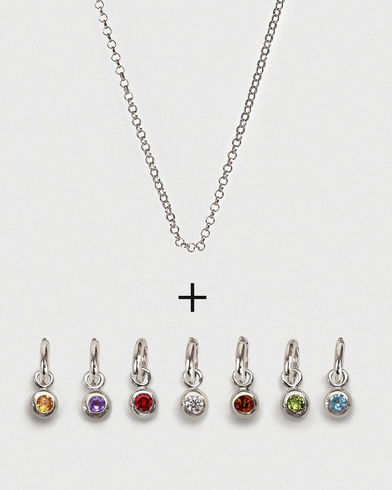Open on Museum - Birthstone Necklace by Day - 項鍊 - 純銀 銀色